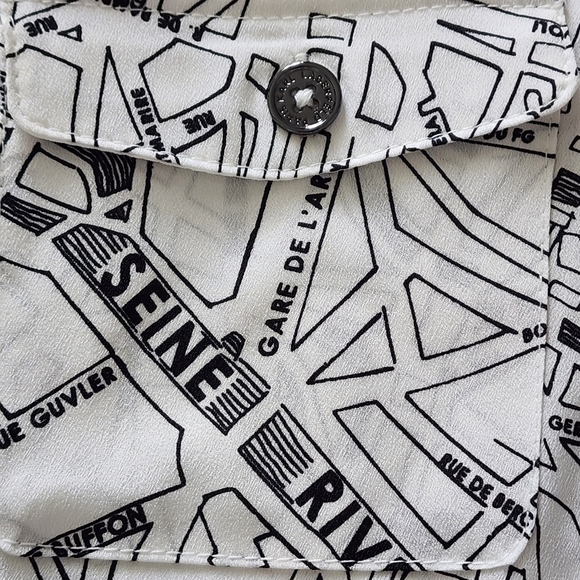 Karl Lagerfeld Paris Road Map Design Women's Shirt.   Size M - Picture 9 of 13